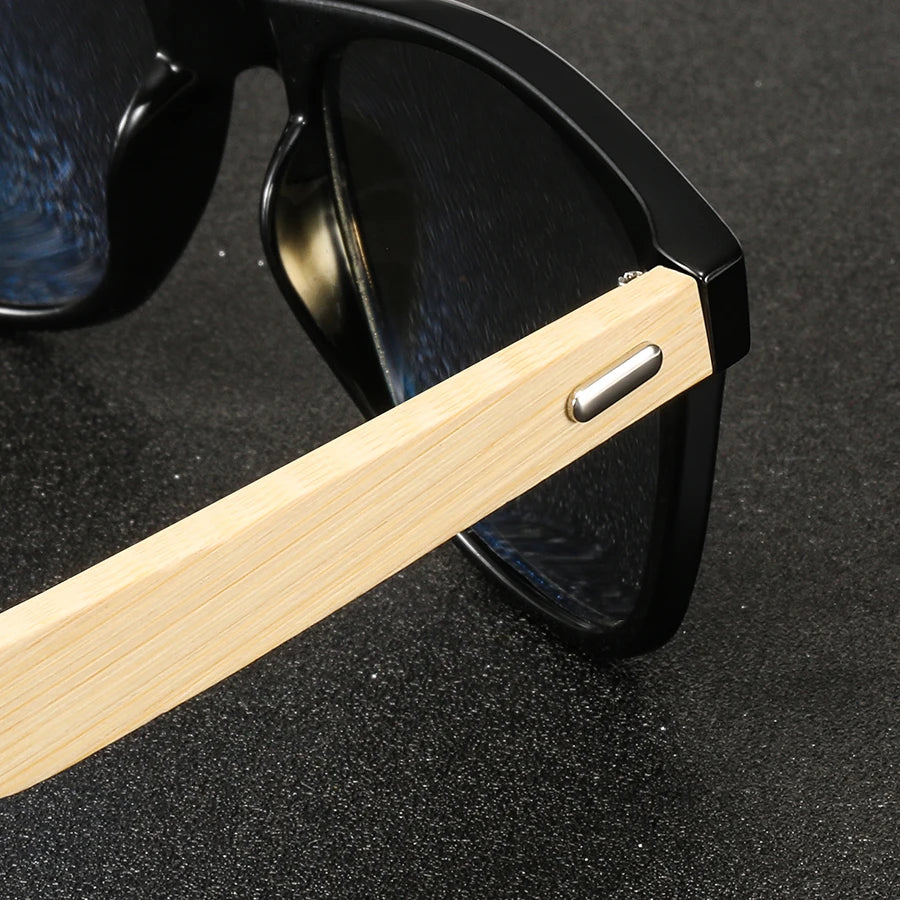 Fashion  Vintage Bamboo Wood Square Sunglasses Men Women Luxury Brand Designer Sun Glasses Wooden Driving Fishing UV400 Eyewear