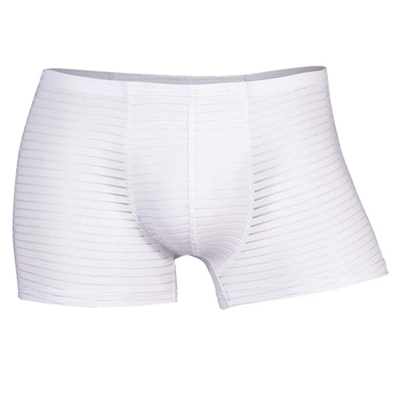 Men Total Support Pouch Boxer Briefs Mesh Comfortable Cooling Moisture Wicking Underwear Breathable Elastic Waistband Underpant