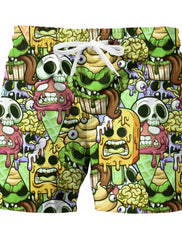 Men's Shorts Swim Trunks Summer Shorts Beach Shorts Elastic Waist Graphic Skull Breathable Quick Dry Short Casual Boho Hawaiian