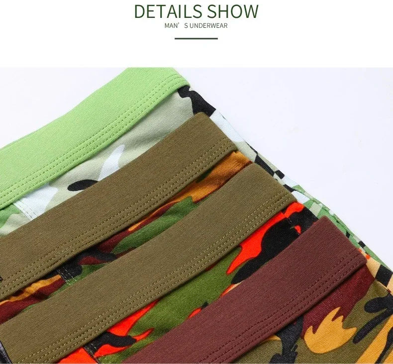 Camouflage Bamboo Color Sexy Boxer High-quality Bamboo Fiber Soft Breathable Antibacterial Men's Boxer Shorts