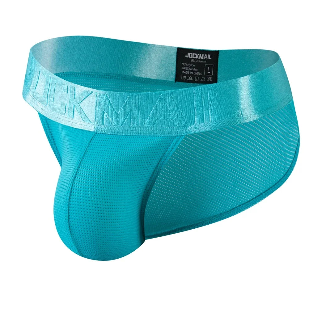 JOCKMAIL Underwear Briefs Underpants Nylon Mesh Quick Dry Men's Briefs Bikini Slip Men's Tanga Briefs Nylon  SPANDEX