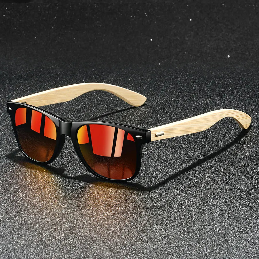 Fashion  Vintage Bamboo Wood Square Sunglasses Men Women Luxury Brand Designer Sun Glasses Wooden Driving Fishing UV400 Eyewear
