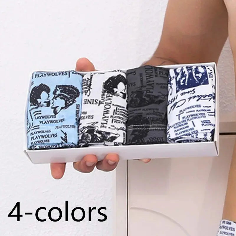 4-Piece Printed Men's Boxers Set