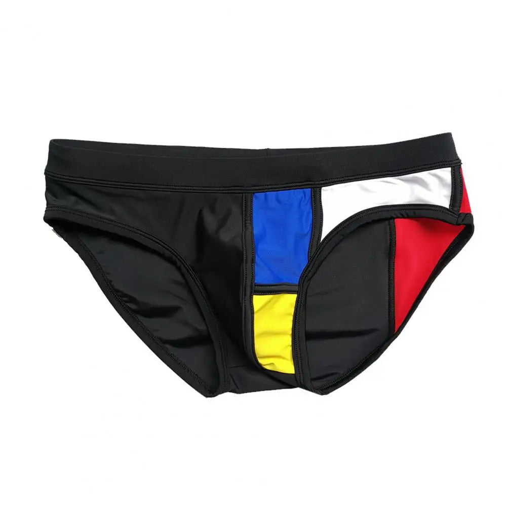 COLORBLOCK Swim Trunks Men Swimming Briefs Quick Dry Men's Swimming Trunks with Elastic Waistband for Surfing Water Sports