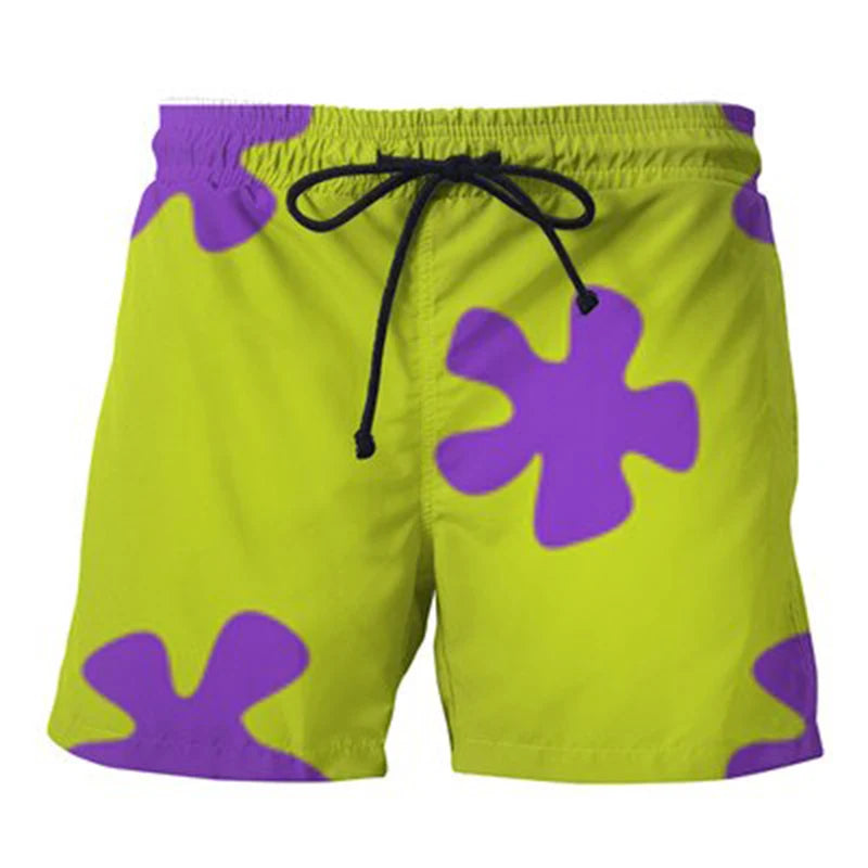 2023 Summer SwimShorts Print Beachwear  Men Swimsuit Surf Board Short Drawstring Trunk Quick Dry Short