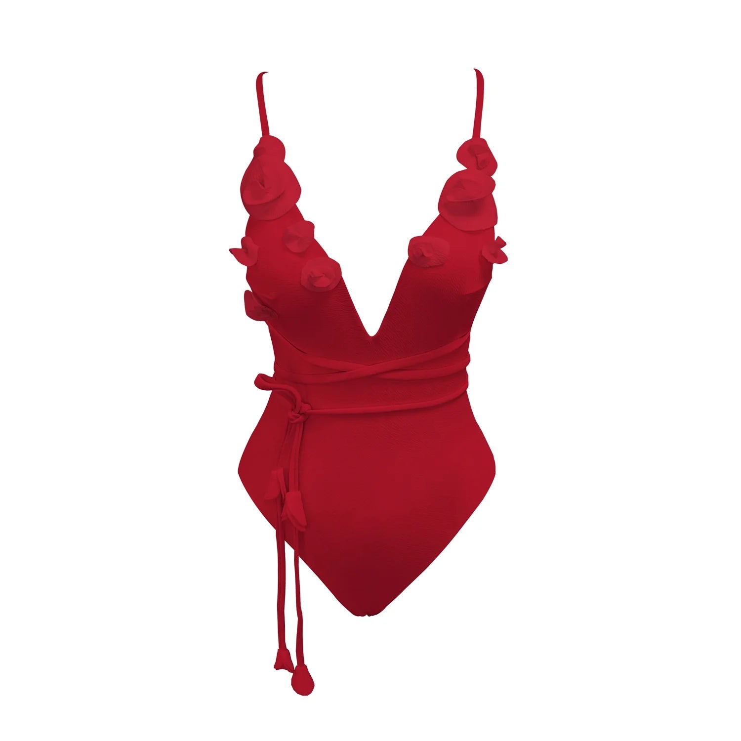 2025 Flower Deep V Neck Swimwear With Cover Up Sexy Woman Swimsuit Off Shoulder Bathingsuit Belt Bikini Summer Suits Beachwear